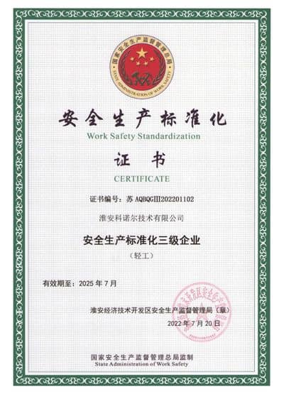 Work Safety Standardization Certificate