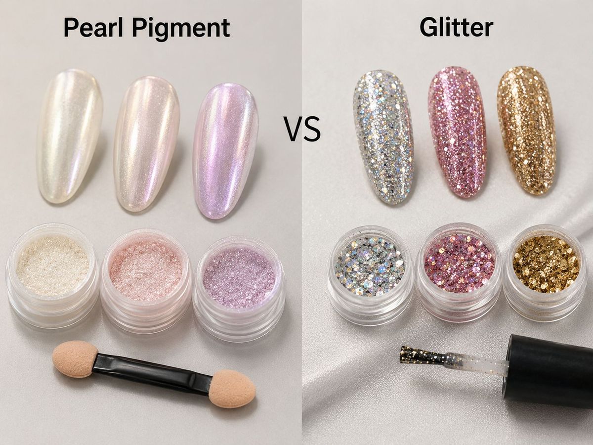 Wie man zwischen Perlglanzpigment und Glitzer für Nägel wählt