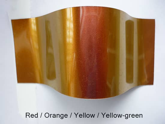 KT-95525 Farbwechselpigment, das je nach Winkel von Rot nach Gelbgrün wechselt - Kolortek