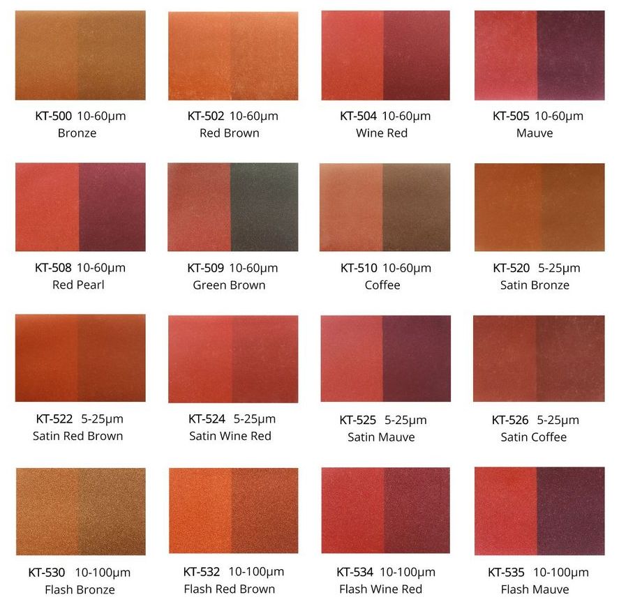 metallic luster mica pigment color card